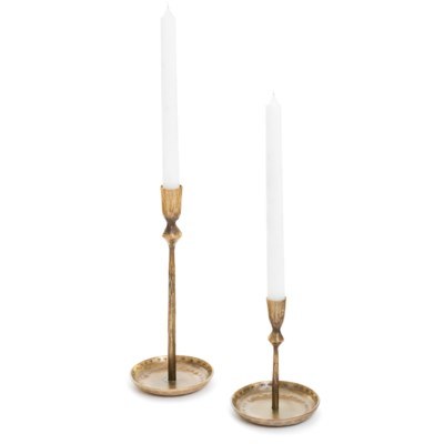 Candle Holder Gold Brass Sm 1c