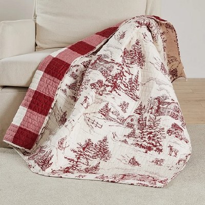 Quilted Throw Sleigh Ride Grn