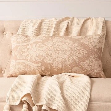 Vintage Print Lumbar Pillow
