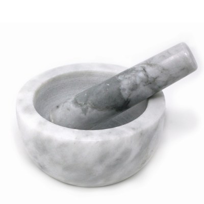 Mortar & Pestle Set Grey Marbl