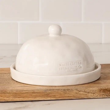 White Cottage Butter Dish