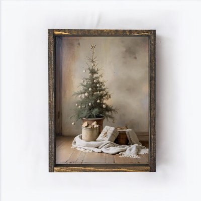 Vintage Christmas Tree Sign Sm