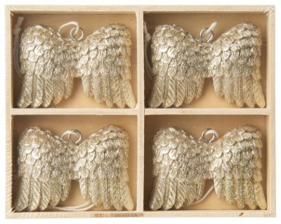 Angel Wings Ornament 4ct
