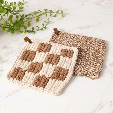 Knit Trivet Brown/cream 1ct