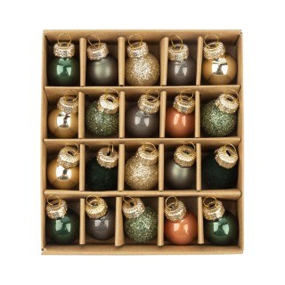 Mini Glass Ornament Multi 20ct