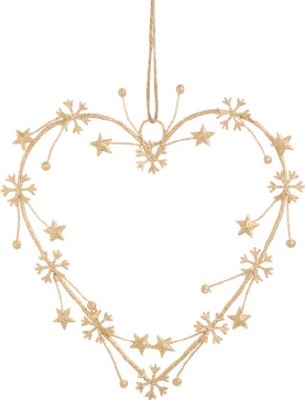 Wire Heart Wreath Ornament 1ct