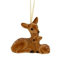 Fawn Flocked Ornament 1ct