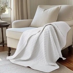 Quilted Throw Ballou White