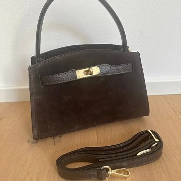Amelia Suede Purse Dk Brown