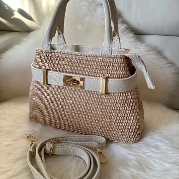 Bahama Raffia Purse Beige