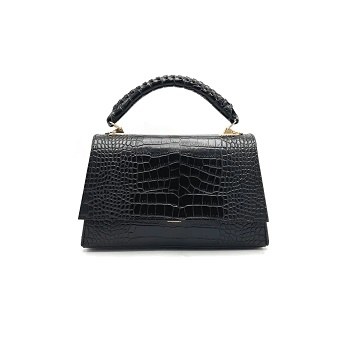 Croc Embossed Leather Purse
