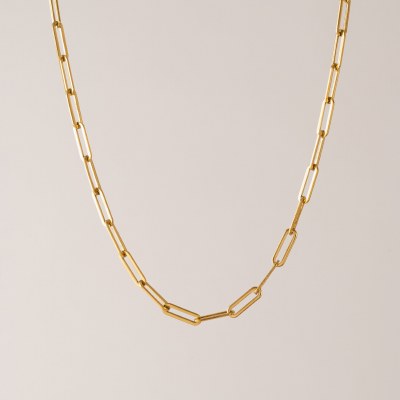 Bold Paperclip Necklace Gold