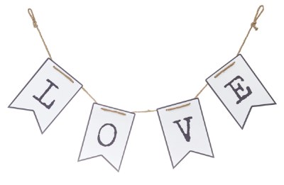 Love Text Banner Metal