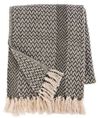 Throw Woven Dk Green