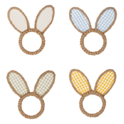 Napkin Rings Bunny Ears Ginghm