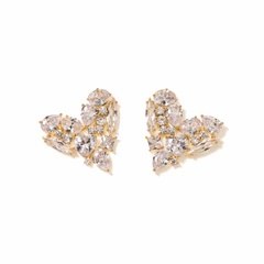 Debut Heart Stud Earrings Gold