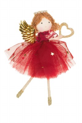 Cherib Red Doll Ornament