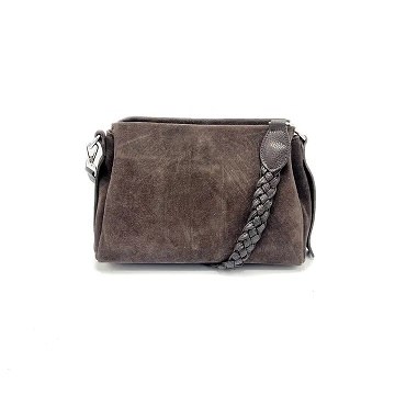 Braided Suede Purse Dk Brown