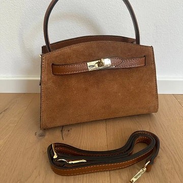 Amelia Suede Purse Cognac