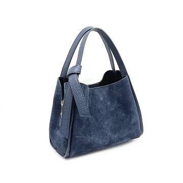 Lacie Bucket Suede Purse Navy