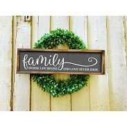 Family Wood Sign Black