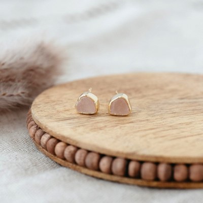 Earrings Rose Quartz Studs