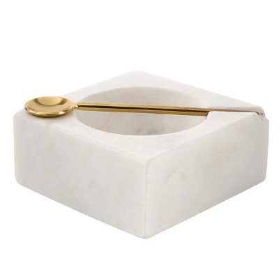 Salt Sellar Marble White 2pcs