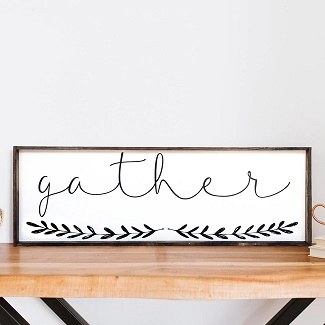 Gather Wood Sign 12in X 36in