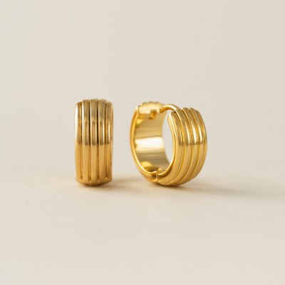 Groove Hoop Earrings Gold