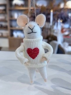 Happy Heart Mouse Ornament