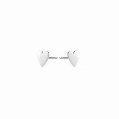 Heart Stud Earring Wp Silver