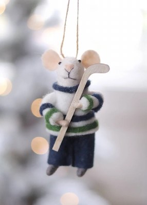 Mouse Hockey Hal Ornament