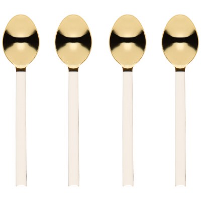 Dessert Spoons 4ct Cream/gold