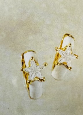 Star Enamel Hoop Earrings