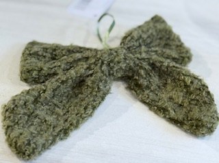 Green Wool Bow 1ct