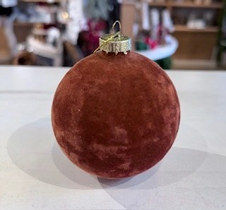 Flocked Ornament 1ct Brown