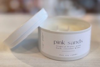 Candle 6oz Pink Sand White