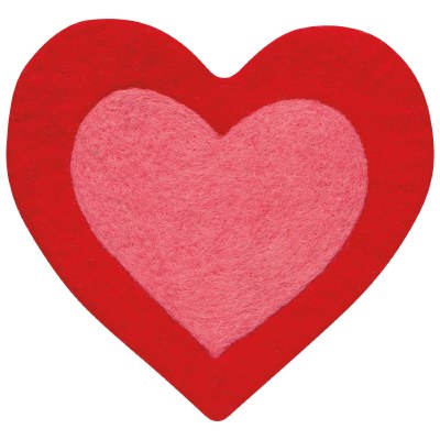 Trivet Heart Red Wool