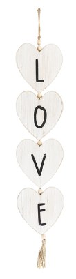 Love Wood Hanging Hearts