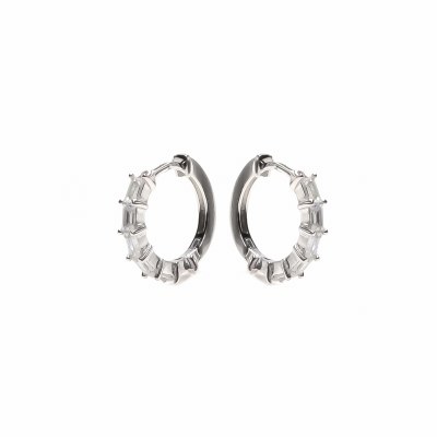 Romantic Cz Hoop Earrings Sil