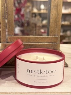Mistletoe Candle 6oz Red