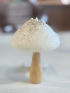 White Felt Mushroom Lg