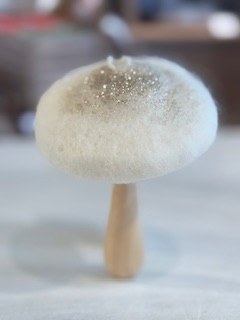 White Felt Mushroom Sm