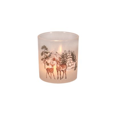 Glass Candle Holder Deers