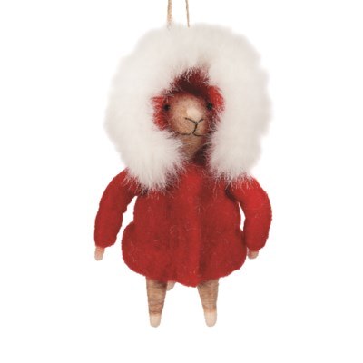 Mouse Red Coat Ornament 1ct