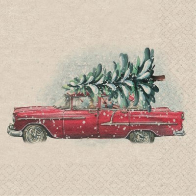 Lunch Napkins Xmas Car