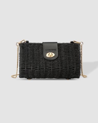 Ophelia Raffia Bag Black