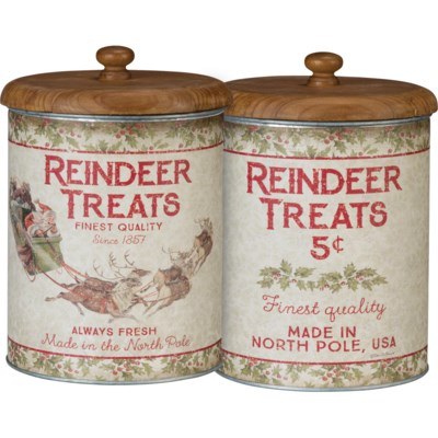 Reindeer Canister With Lid 1ct