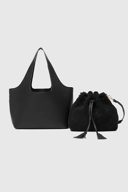 Paisley Shoulder Bag 2pcs Blk