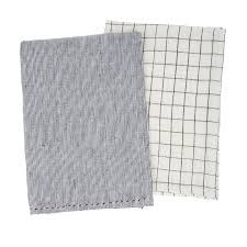 Picnic Tea Towel 1pc Check Gry